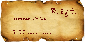 Wittner Éva névjegykártya